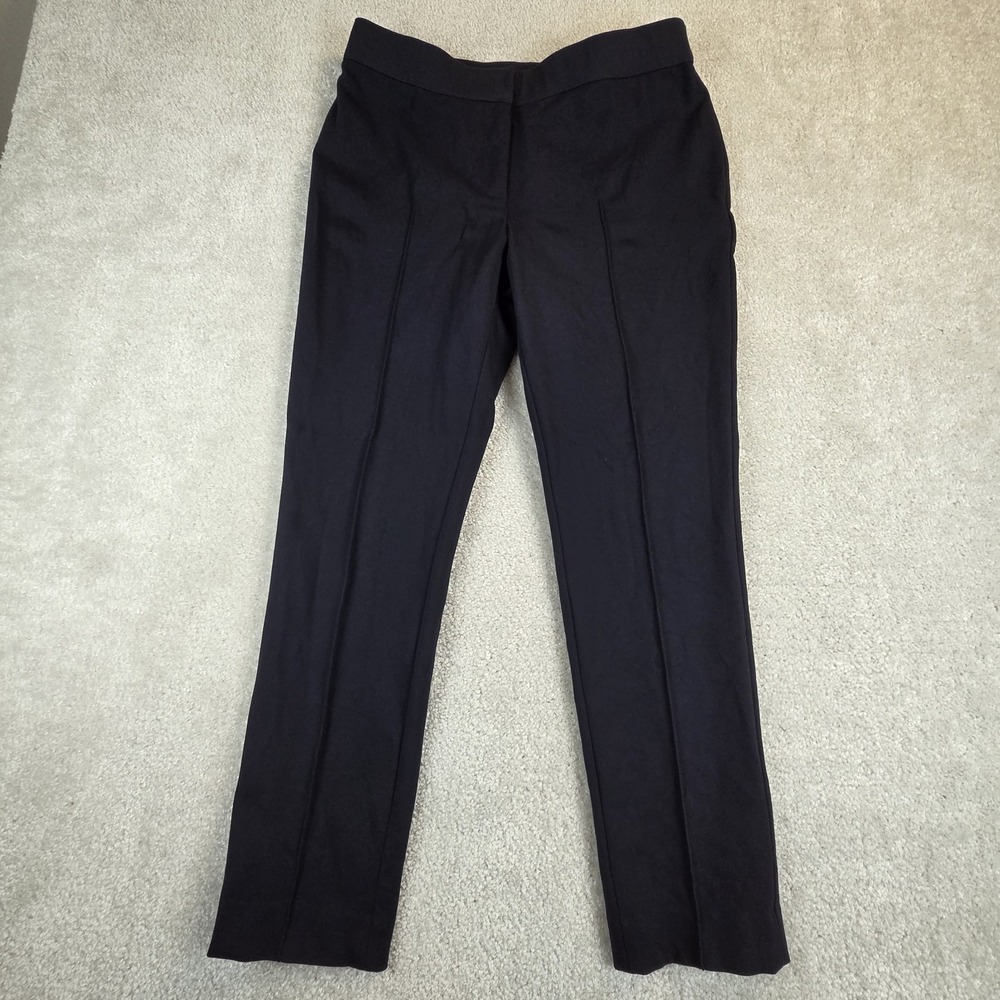 Akris Punto Pintuck Skinny Crop Trouser‎ Womens 8 Blue Ankle Stretch Minimalist